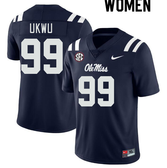 Women #99 Isaac Ukwu Ole Miss Rebels College Football Jerseyes Stitched Sale-Navy
